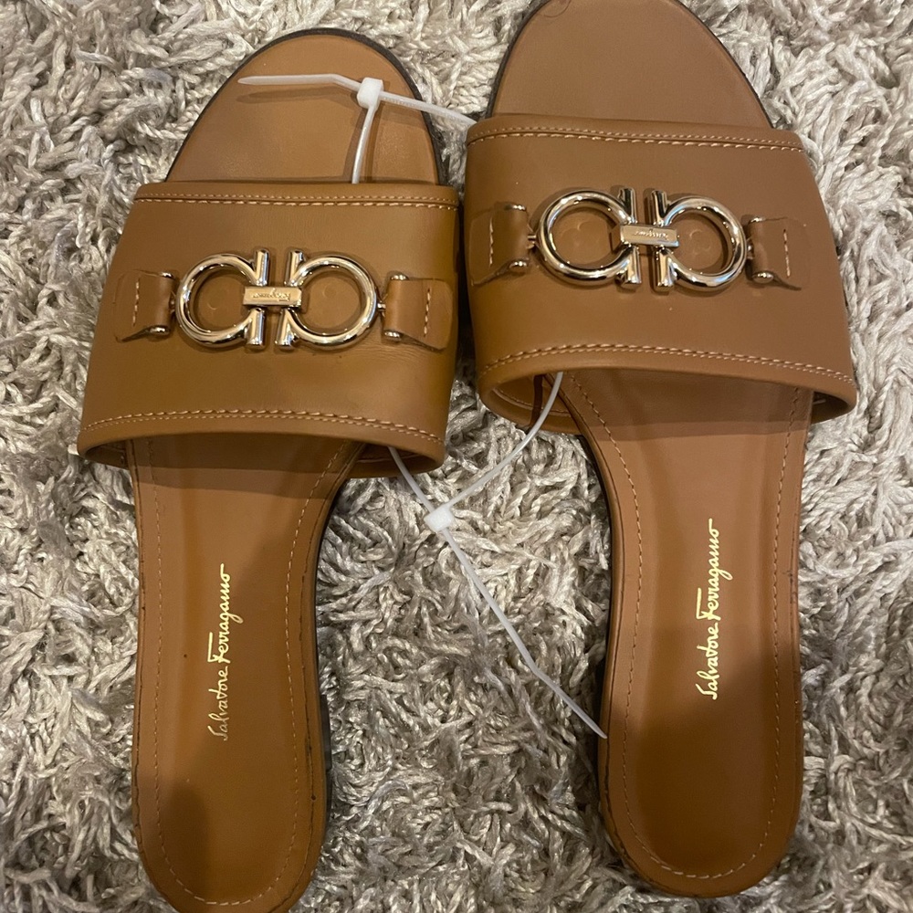 Salvatore Fereagamo embellished slip on sandal